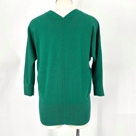 Cabi Banner Sweater # 5142 Emerald Green Zipper Front Double V-Neck, Medium - Picture 6 of 16